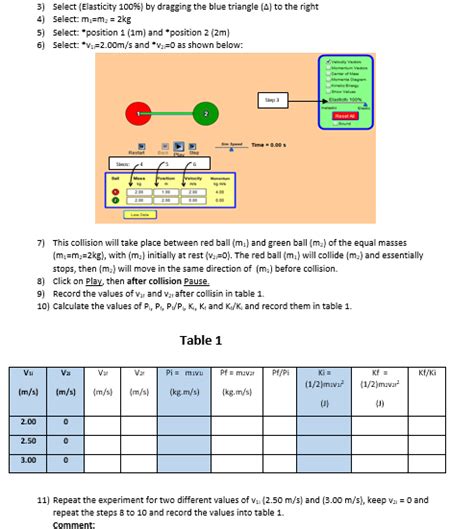 linear momentum lab answer key